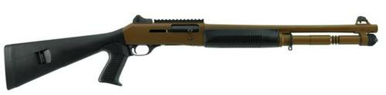 Benelli M4 Tactical Shotgun Dark Earth Cerakote Ghost-Ring Sight 12 Ga 18" Barrel
