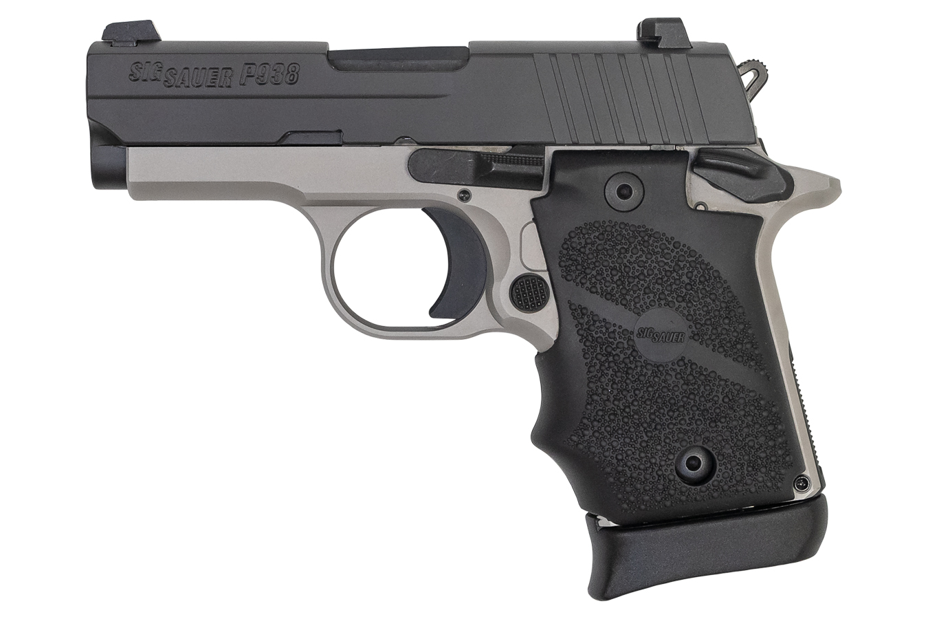 P938 Ghost 9mm Micro-Compact Pistol with Ghost Gray Frame and Rubber Grips - Firearms | The Gun Shop