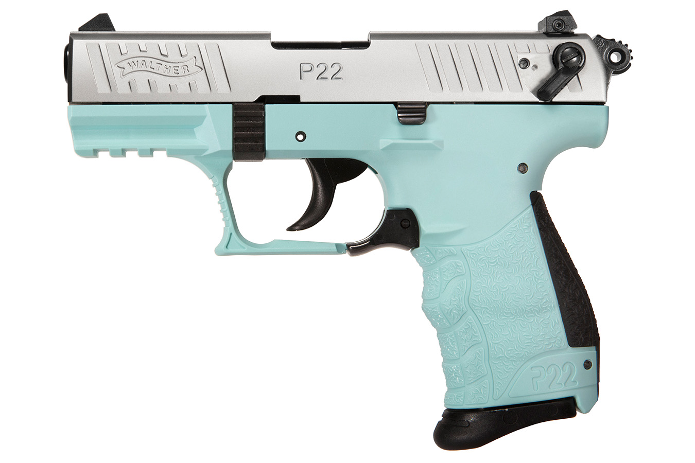 P22Q 22 LR Semi Auto Pistol with Angel Blue Frame and Satin Stainless Slide - Firearms | The Gun Shop