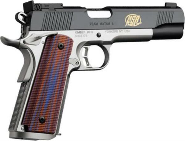 Kimber Team Match II 45 ACP, 5", 8rd, 24k Gold USA Shooting Team Logo
