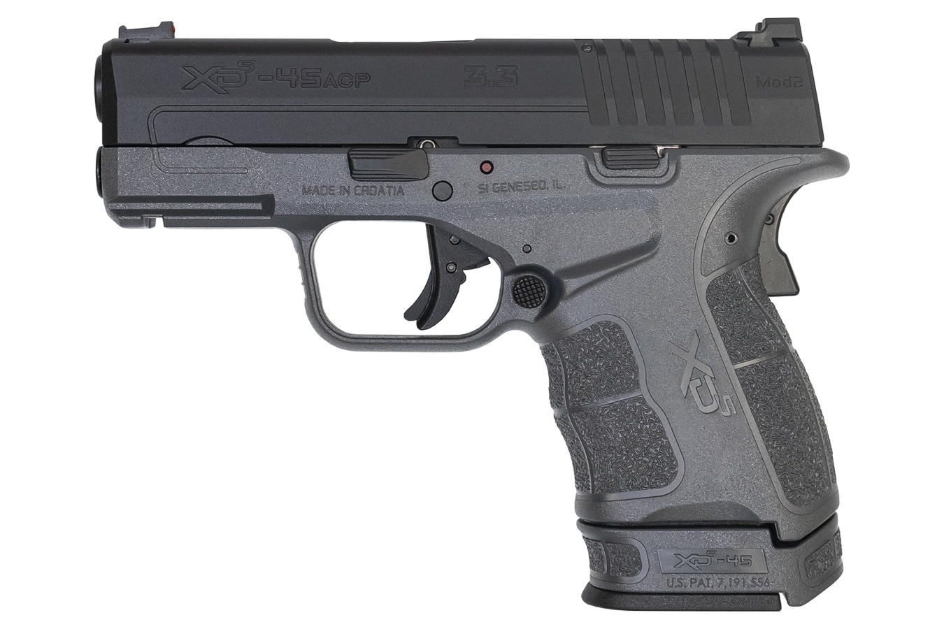 XDS Mod.2 3.3 Single Stack 45 ACP Pistol with Fiber Optic Sight and Two Tone Gray Finish - Firearms | The Gun Shop