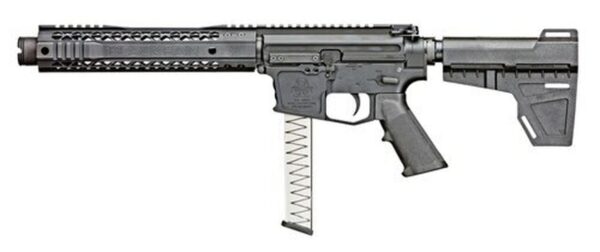 Black Rain Fallout CQB Pistol 9mm, 8.75" Barrel, Rear-Charging, Black, Shockwave Blade Brace 30rd Mag