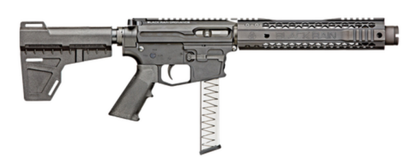 Black Rain Fallout CQB Pistol 9mm, 8.75" Barrel, Rear-Charging, Black, Shockwave Blade Brace 30rd Mag