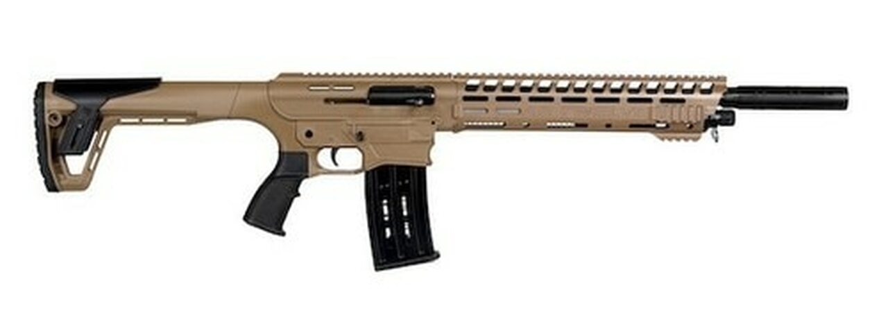 PW Arms AR12 Semi-Auto 12 Ga, 20" Barrel, Desert Tan, 5rd