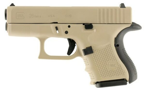 Glock G26 Gen4, 9mm, 3.42", 10rd, Desert Tan