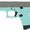 Glock G43 9mm 3.4" Barrel Robin Egg Blue, Ti Finish Slide 6rd Mag