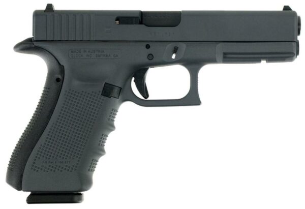 Glock G17 Gen4 9mm 4.48" Barrel Gray Interchangeable Backstrap Grip Gray 17rd Mag