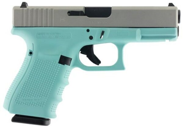 Glock G19 Gen4 Double 9mm 4.01" Barrel, Robin Egg Blue Interch, 15rd