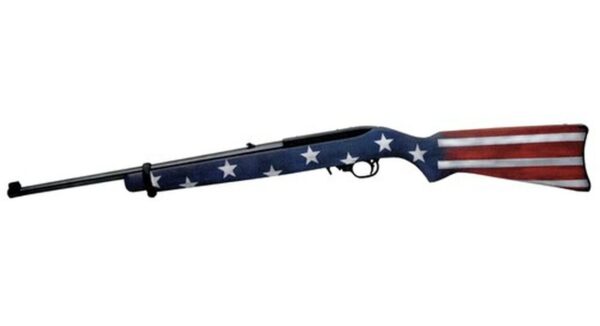 RUGER 10/22 RIFLE - AMERICAN FLAG CERAKOTE - SATIN BLACK BARREL