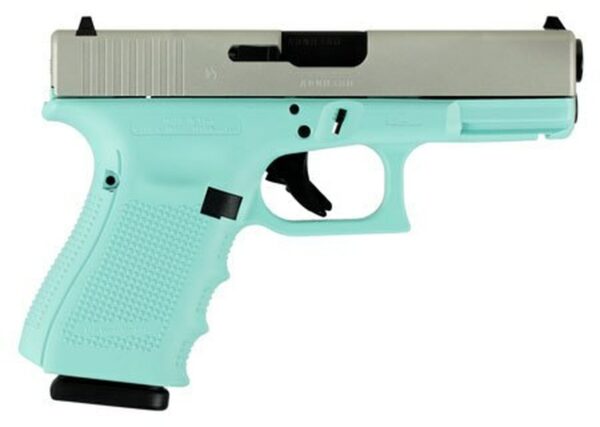 Glock G19 Gen 4, 9mm, 4.01" Barrel, 15rd, Robin Egg Blue