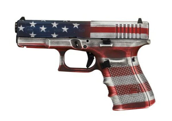 Glock G19 Gen4, 9mm, 4.02" Barrel, 15rd, American Flag Cerakote
