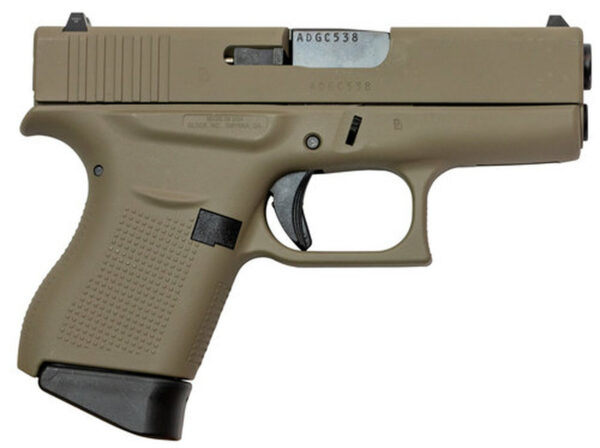 Glock G43, 9mm, 3.41" Barrel, 6rd, Flat Dark Earth, US Made
