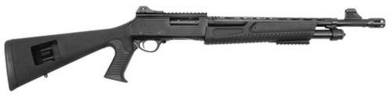 Escort Home Defense Tactical 12 Ga 3" Chamber 18" Blued Barrel Muzzle Brake TacStock2 Black With Pistol Grip 5rds