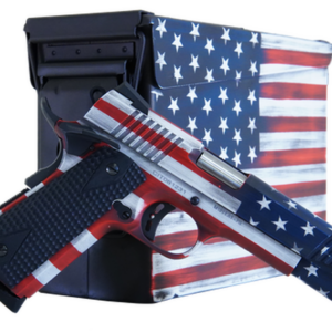 Citadel M-1911 with Ammo Can 45 ACP, 5" Barrel, Black G10 Grip American Flag, Cerakote Slide, 8rd