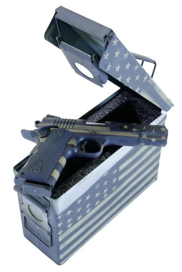 Citadel M-1911 45 ACP, 5" Barrel, Black G10 Grip American Flag, Battleworn Green Frame American Flag, Battleworn Green Slide, 8rd