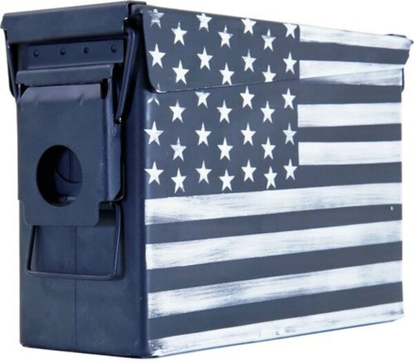 Citadel M-1911 with Ammo Can 45 ACP, 5" Barrel, Black G10 Grip American Flag, Battleworn Gray Cerakote Slide, 8rd