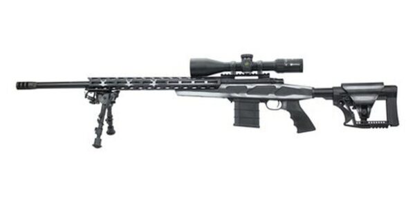 Howa HCRA Rifle & Scope Package 6.5 Creedmoor, 24" Heavy Threaded Barrel, 4x16-50 Diamond Scope, Black, Gray & White American Flag, Bipod, 10rd