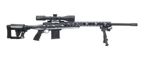 Howa HCRA Rifle & Scope Package 6.5 Creedmoor, 24" Heavy Threaded Barrel, 4x16-50 Diamond Scope, Black, Gray & White American Flag, Bipod, 10rd