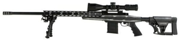 Howa 1500, Bolt Action Rifle, 308 Winchester, 24" Heavy Threaded Barrel, Black, Gray & White American Flag Finish, Polymer Stock, Right Hand, Bipod, 10rd Mag, 4X16-50 Scope Included