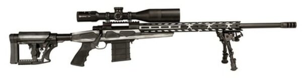 Howa APC .243 Win Scope Combo, 24" #6 Threaded Barrel, 4-16x50mm Nikko Stirling Scope, Mag Kit, Hogue Grip, LUTH-AR MBA-4 Stock, Grayscale Flag, 10rd
