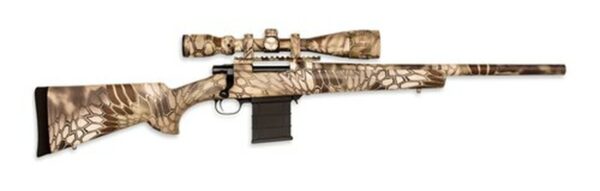 Howa Kryptek Full DIP Rifle, Dipped Stock, Dipped BA, MAG Kit, 20 MOA Base, Bipod 24" #6, Threaded 5/8"X24 1-7.5" 6MM Creedmoor Highlander