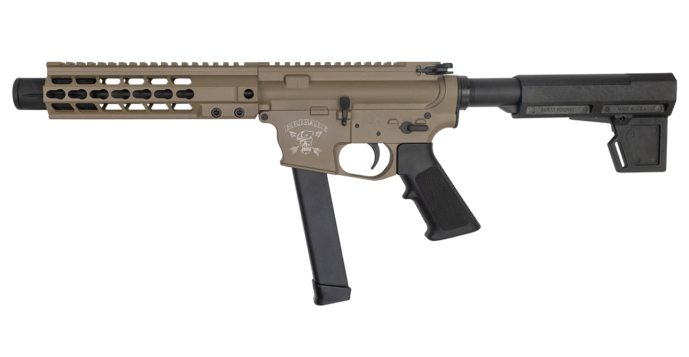 9mm Flat Dark Earth Battle Pistol with KeyMod Rail and Billet Lower Receiver - Firearms | The Gun Shop