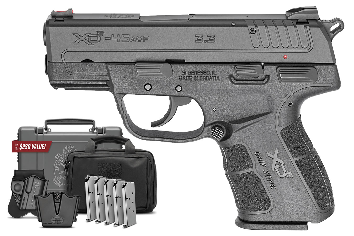 XD-E 45 ACP DA/SA Instant Gear Up Package with 5 Mags and Range Bag - Firearms | The Gun Shop