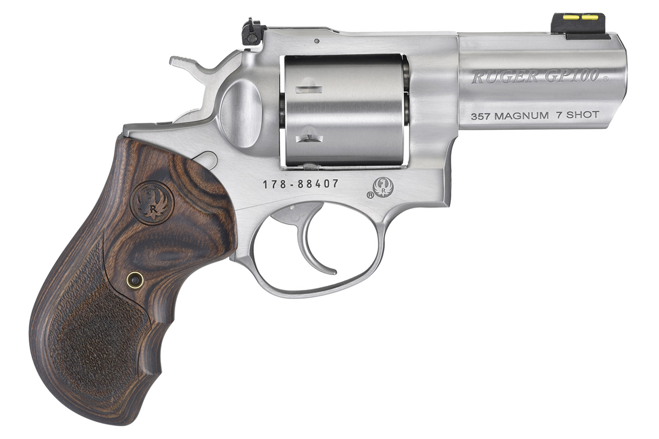 GP100 Standard 357 Magnum 7-Shot Revolver with Checkered Hardwood Grips - Firearms | The Gun Shop