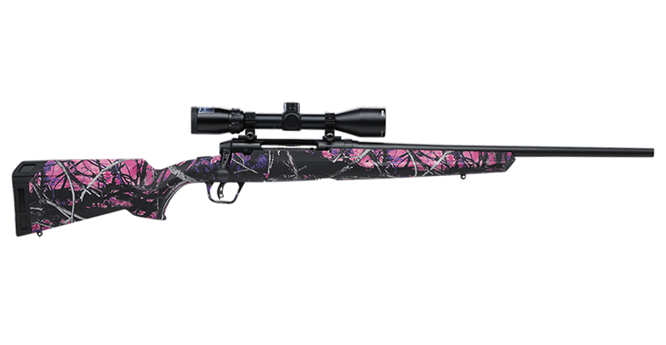 AXIS II XP Compact 243 Win Bolt-Action Rifle with Muddy Girl Camo Stock and Bushnell 3-9x40mm Scope