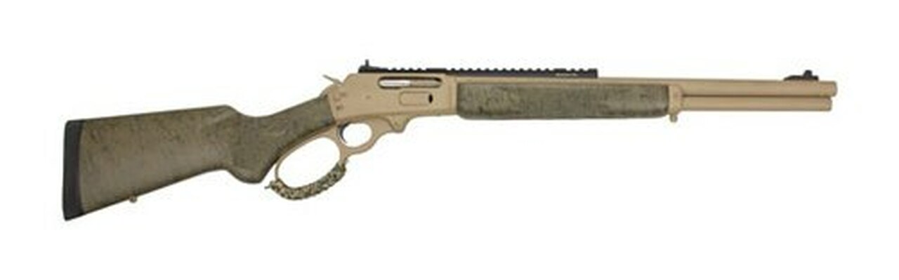 Marlin 1895 SBL Modern Lever Hunter MLH Custom Shop 45-70, 18" Barrel, Cerakote Tan, XS Ghost Ring, Happy Trigger