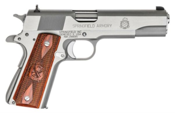 Springfield 1911 MilSpec 45 ACP Stainless Steel 5" Barrel Cocobolo Grip 7rd Mag
