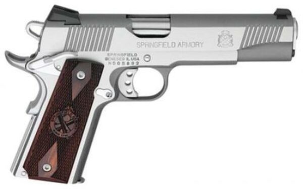 Springfield 1911 Loaded, 45 ACP, Stainless Steel, Novak Low Sight, 2 Mags