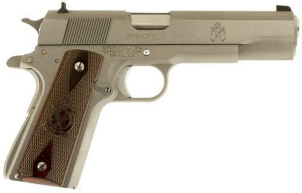 Springfield 1911 Mil-Spec 45 ACP 5" SS Barrel Combat 3-Dot Sights SS Frame/Slide 7rd Mag - CA Compliant