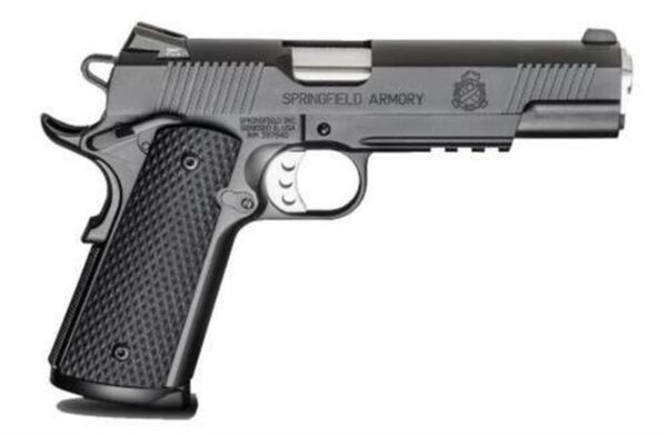 Springfield 1911 Single 45 ACP 5" Barrel, Black G10 Grip Black Armo, 8rd