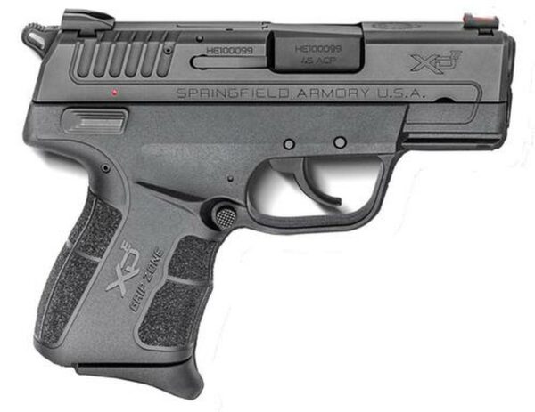 Springfield, XDE Compact, 45 ACP, 3.3" Barrel Ambi Safety, Fiber Optic Front Sight Combat Rear Sight, 1-6Rd & 1-7Rd Mag