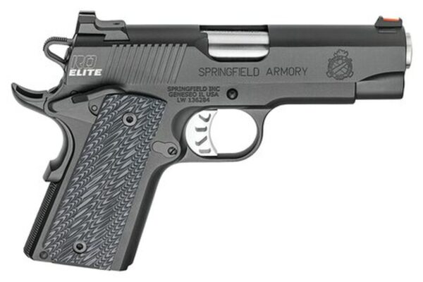 Springfield 1911 Range Officer Elite Compact Single 45 ACP 4", Black G10 Grip, Black, 6rd