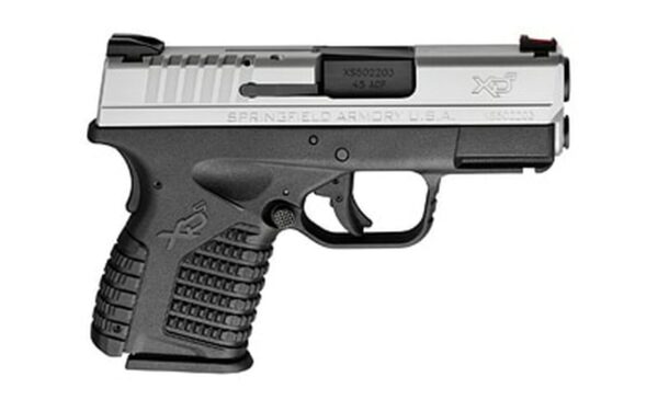 Springfield XD-S, 45 ACP, 3.3", 5rd, Black Grip, Stainless Steel Slide