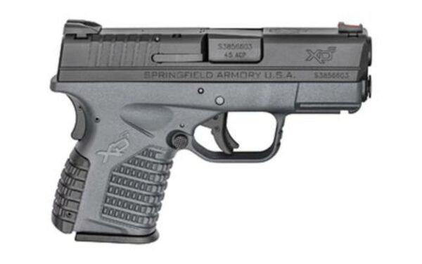 Springfield, XDS, 45 ACP, 3.3" Barrel, Polymer Frame, Grey Finish, Fiber Optic Front Sight, 6Rd Mag