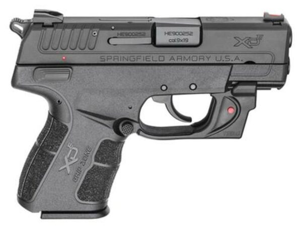 Springfield XD-E, 9mm, 3.3",, Viridian Red Laser, Black, 9rd