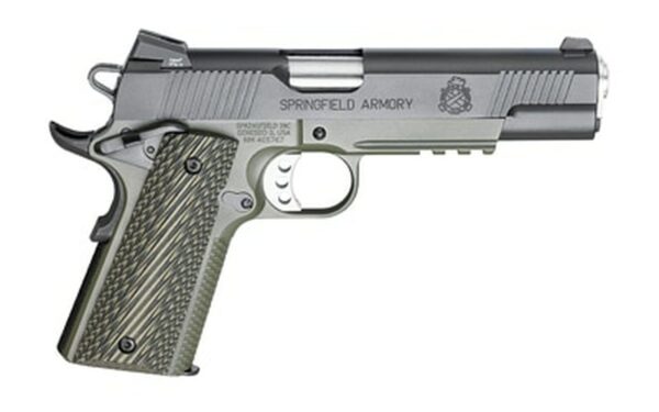 Springfield, Loaded 1911, 45 ACP, 5" Match Barrel, OD Armory Kote Frame Night Sights, Ambi Safety, G-10 Grips, 7Rd Mag