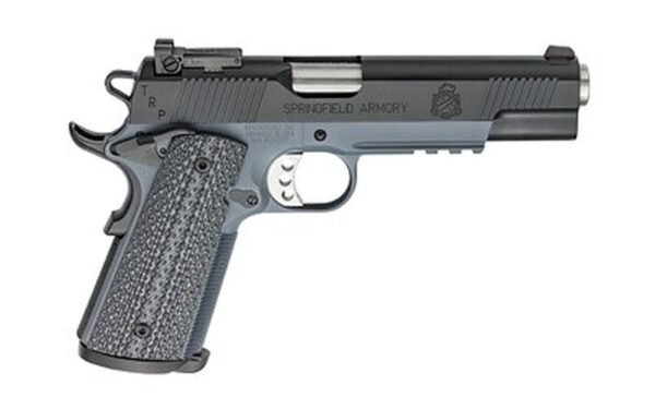 Springfield Tactical Response Pistol Operator, Semi-automatic, 1911, Full Size, 45 ACP, 5" Bull Barrel, Steel Frame, Tactical Grey Finish, G10 Black Garolite Grips, Ambidextrous Safety, Tritium Night Sights, Range Bag, 2-7Rd Mags