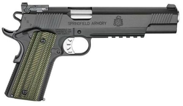 Springfield TRP 1911, Long Slide 10 MM 6" Barrel G10 Grips, Ambi, Night Sights, Range Bag 7rd Mag
