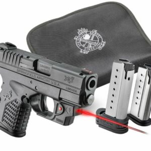 Springfield XD-S 45 Conceal Kit, Laser 3.3" Barrel Viridian Red Laser, Notebook Holster & 2 Mags