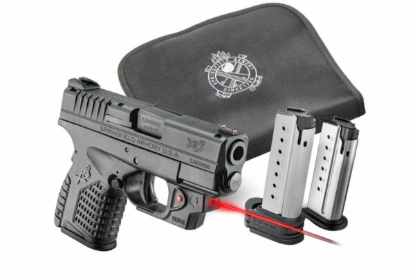 Springfield XD-S 45 Conceal Kit, Laser 3.3" Barrel Viridian Red Laser, Notebook Holster & 2 Mags