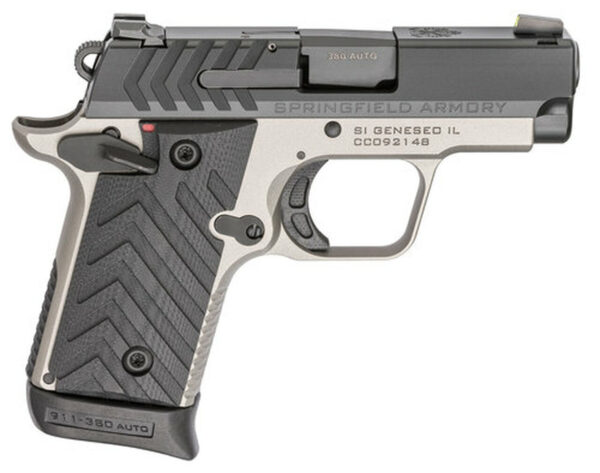 Springfield 911, .380 ACP, 2.7" Barrel, 7rd, Tritium Night Sights, Black Slide, Titanium Gray Frame