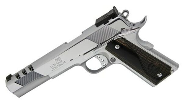 Iver Johnson 1911 Eagle XL Long Slide 70 Series 45 ACP, 6" Barrel, Walnut Grip, Chrome Steel Frame, Chrome Slide, 8rd