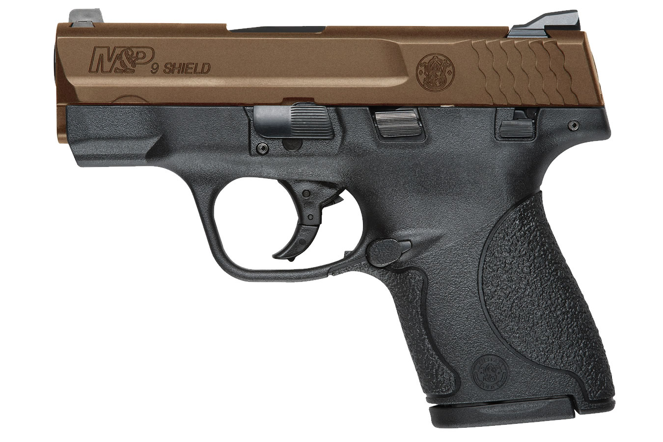 MP9 Shield 9mm Centerfire Pistol with Thumb Safety and Bronze Cerakote Slide - Firearms | The Gun Shop