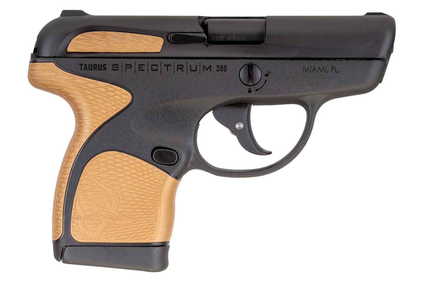 Spectrum 380 ACP Black Carry Conceal Pistol with Burnt Bronze Grips - Firearms | The Gun Shop