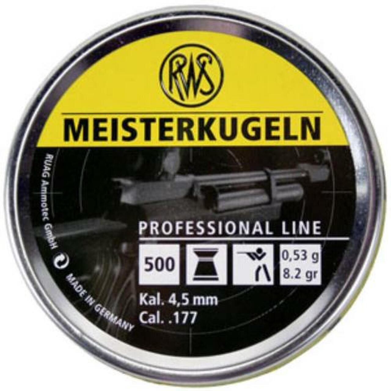 RWS Meisterkugeln Pellets .177 Flat Nose Pellets 500/Box