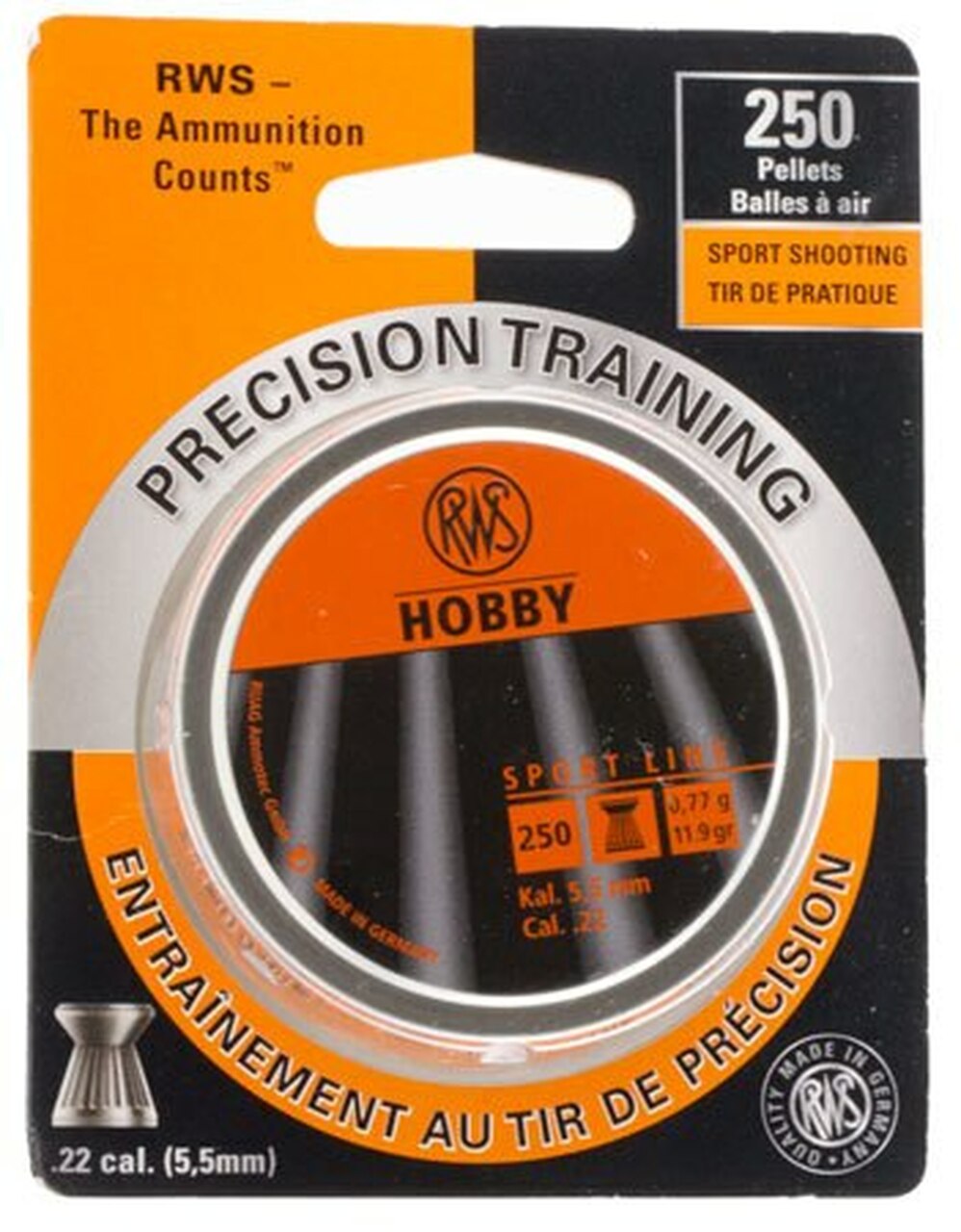 RWS Hobby Sport Pellets .22 Pellet Lead 250
